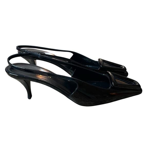 Saint Laurent Tom Slingback Pump 60 Black Patent Leather  NEW EU 35.5 US 5.5 - Picture 10 of 16
